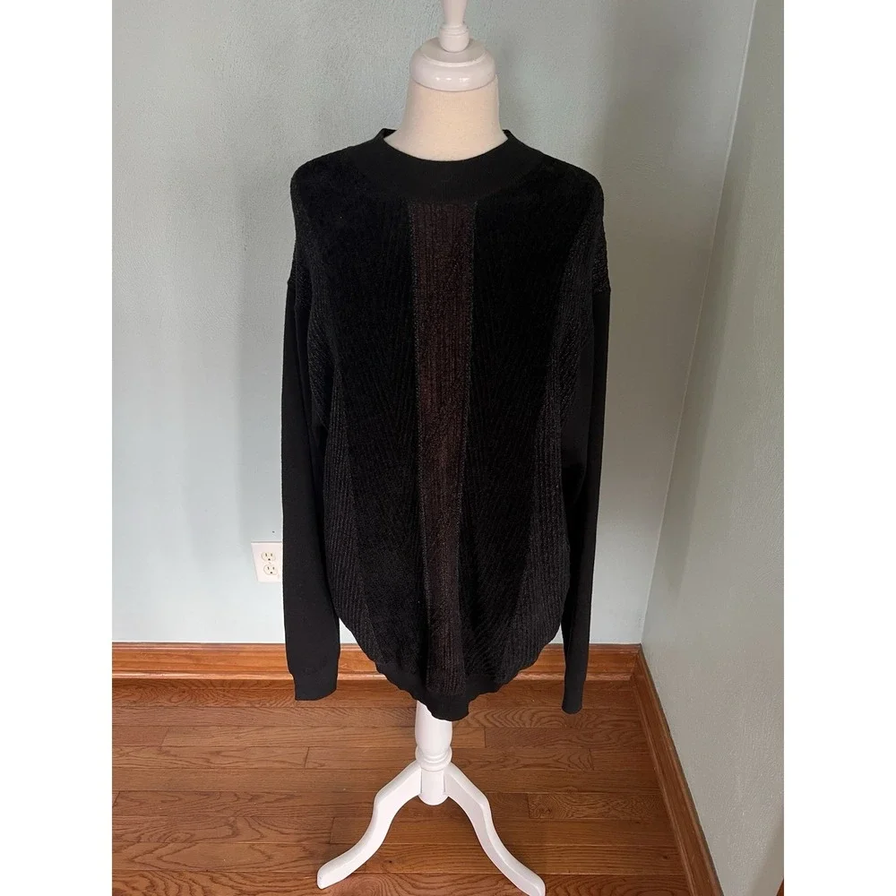 Cigar‎ Couture Central Vertical Pattern Textured Sweater Pullover Sz 2XL XXL